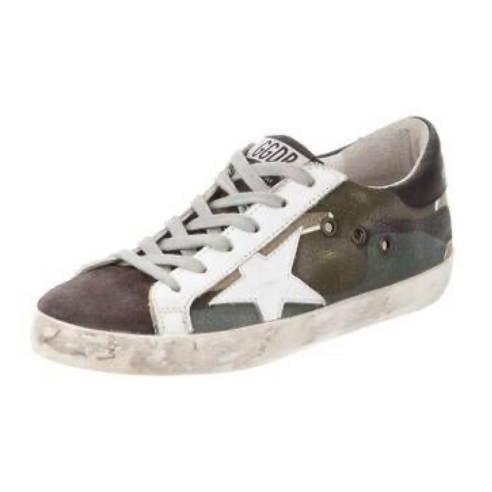 Grey and multicolor suede Golden Goose round-toe